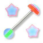 14g 5/8" Acrylic Funky Mix Straight Barbells - Price Per 10
