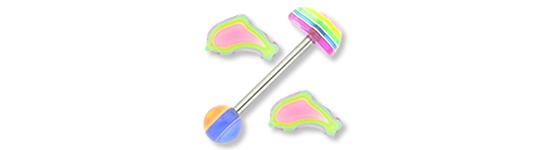 14g 5/8" Acrylic Funky Mix Straight Barbells - Price Per 10