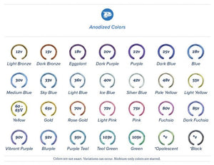 14g-12g Externally Threaded Titanium Jeweled Ball — Price Per 1