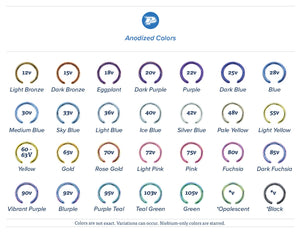 14g–12g Internally Threaded Titanium Adapter End for Barbell Jewelry — Price Per 1