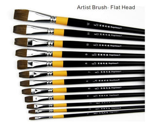 Flat Weasel Hair Paintbrush — Price Per 1