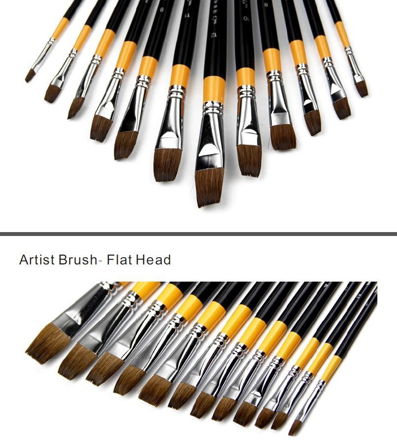 Flat Weasel Hair Paintbrush — Price Per 1