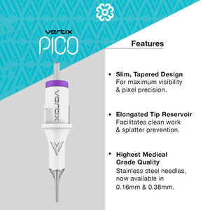Vertix Pico PMU Membrane Cartridge Needles — Box of 20