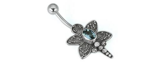 14g 7/16" Bali Butters Sterling Silver Navel Belly Jewelry