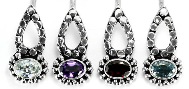 Bali Teary - Indonesian Style Sterling Silver Earrings French Hook