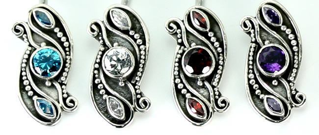 14g 7/16" Bali Eutop Sterling Silver Navel Belly Jewelry