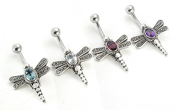 14g 7/16" DragonFly Bali Indonesia Fine Navel Ring