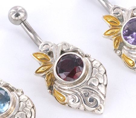 14g 7/16" Gold Plated Merpati Indonesian Belly Button Ring