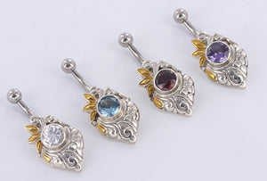 14g 7/16" Gold Plated Merpati Indonesian Belly Button Ring