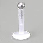 16g 5/16" Bioplastic Labret with 2.3mm Bioplastic Ball