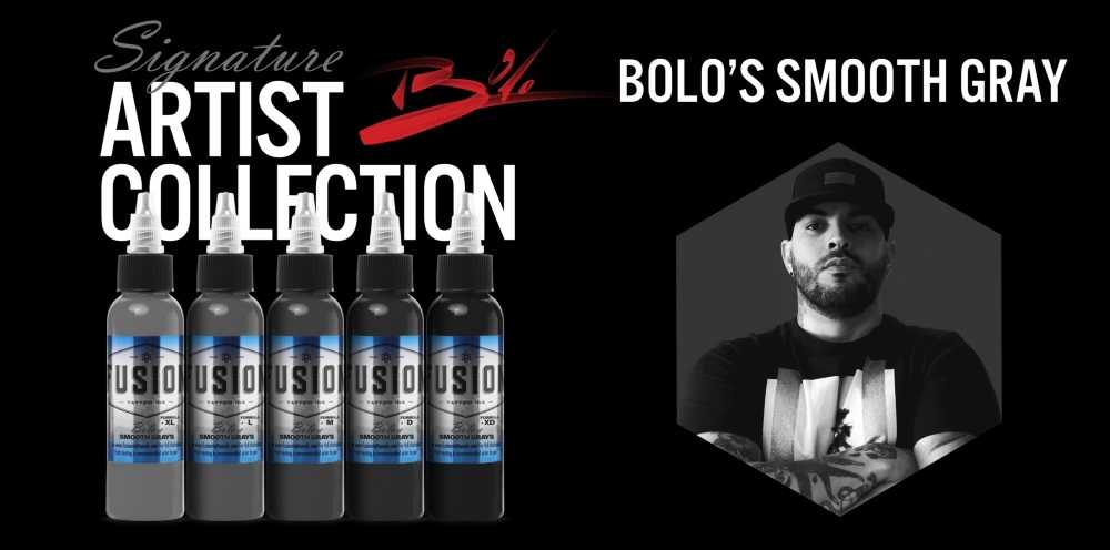Bolo Smooth Gray 5-Color Palette Signature Set — Fusion Tattoo Ink — 1oz