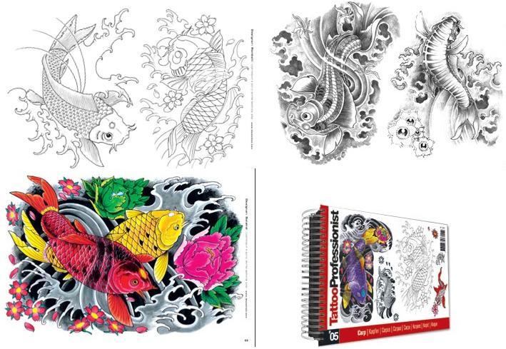Professional Series # 5 Tattoo Book of Koi Fish - Carp, Karpfen, Carpe, Karpit, Karpar etc...