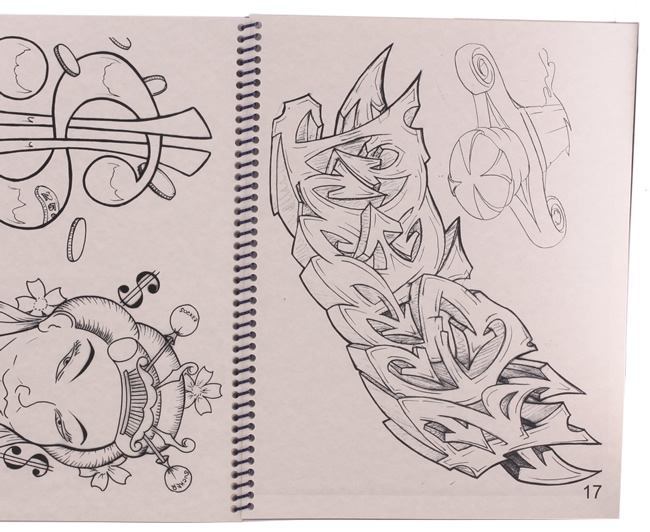 Scatterbrain Tattoo Flash by Richie Calascibett