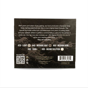 Dynamic Greywash Tattoo Ink Set with Mixing Solution — 5 Bottles