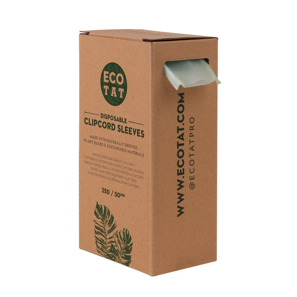 ECOTAT Clip Cord Sleeve Covers - 2" x 31.5" - 250/bx