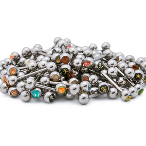 14g 5/8" Mixed 6mm Logo Tongue Ring Cartoons - Price Per 10
