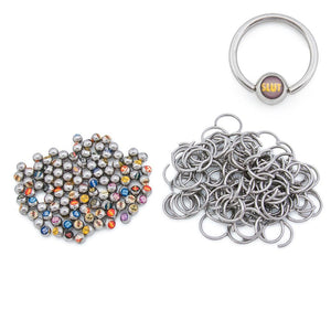14g 1/2" Mixed Logo Captive Bead Ring Pictures & Words - Price Per 10