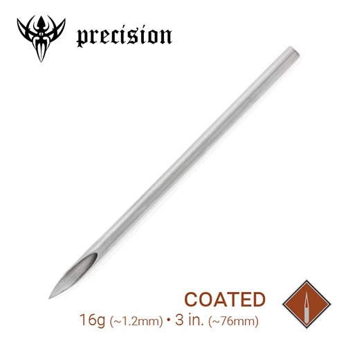 16g Sterilized 3" Coated Piercing Needles — Box of 100