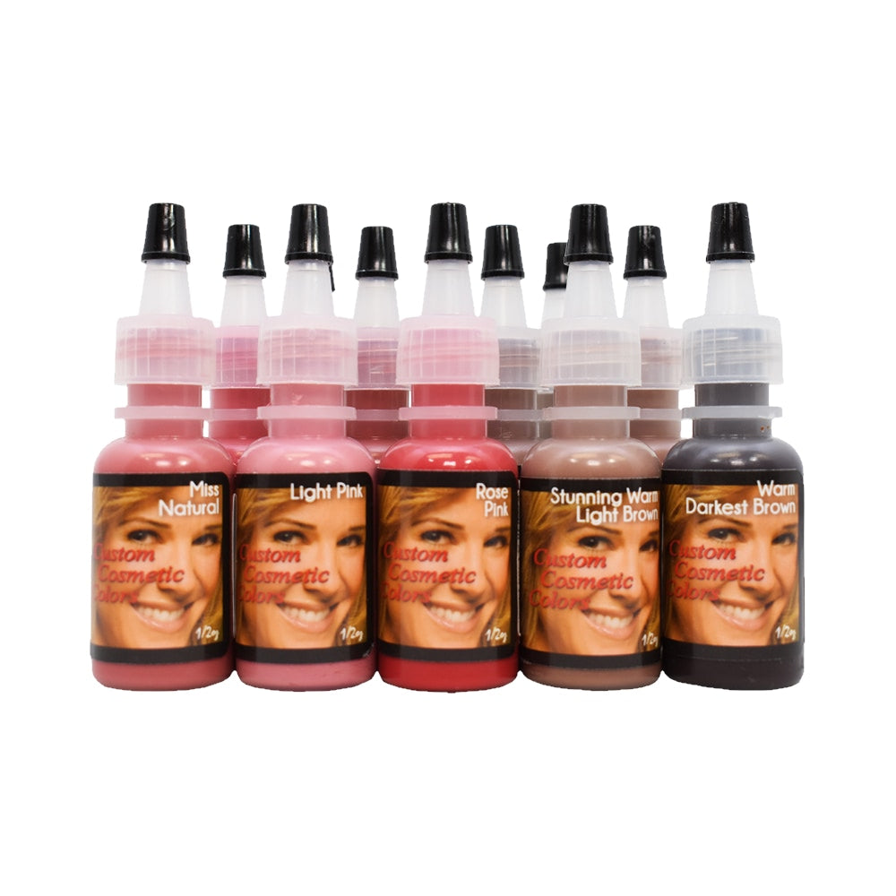 Custom Cosmetic Colors Permanent Makeup Pigment - Price Per 1/2oz Bottle