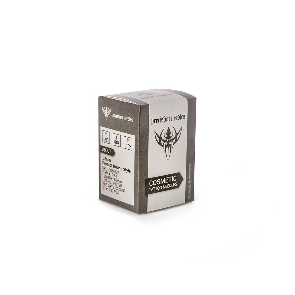 Cosmetic Tattoo Needles - Prompt Round Style 3 Box of 100 Sterilized