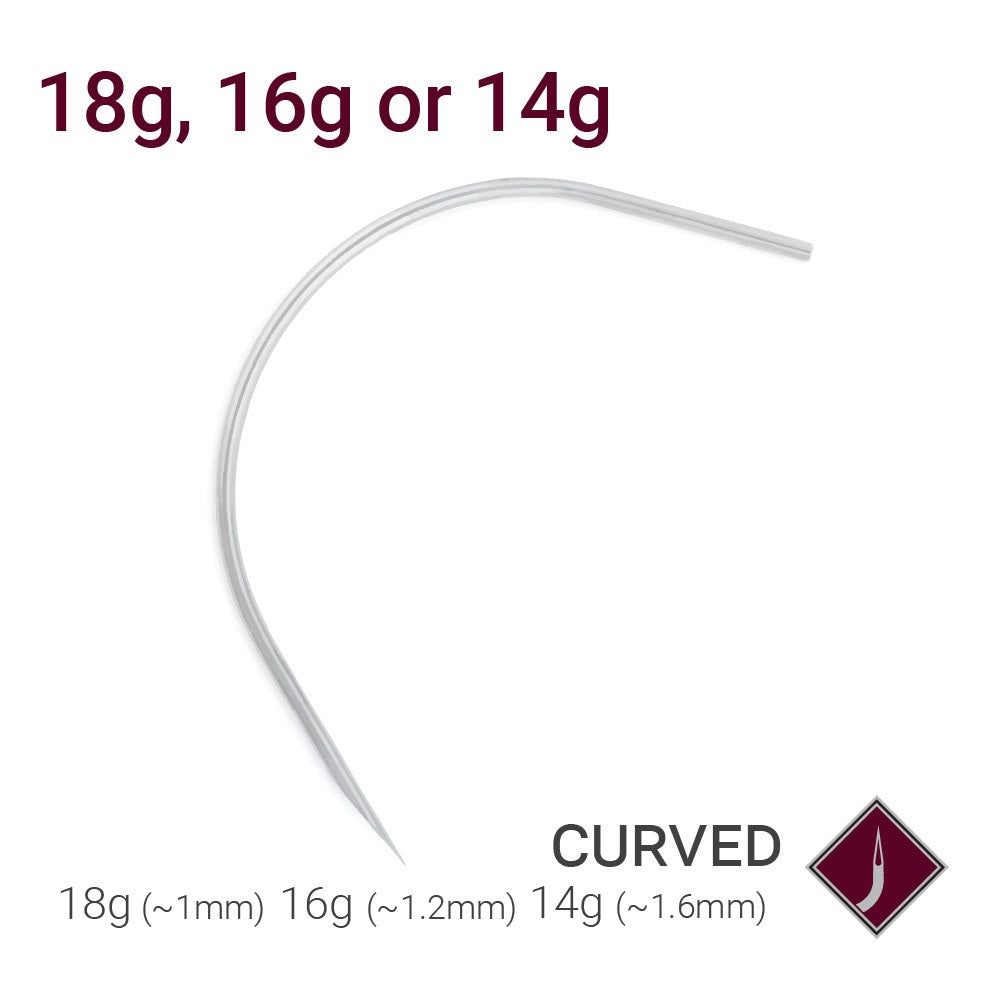 Precision Curved Piercing Needle — Pick Quantity