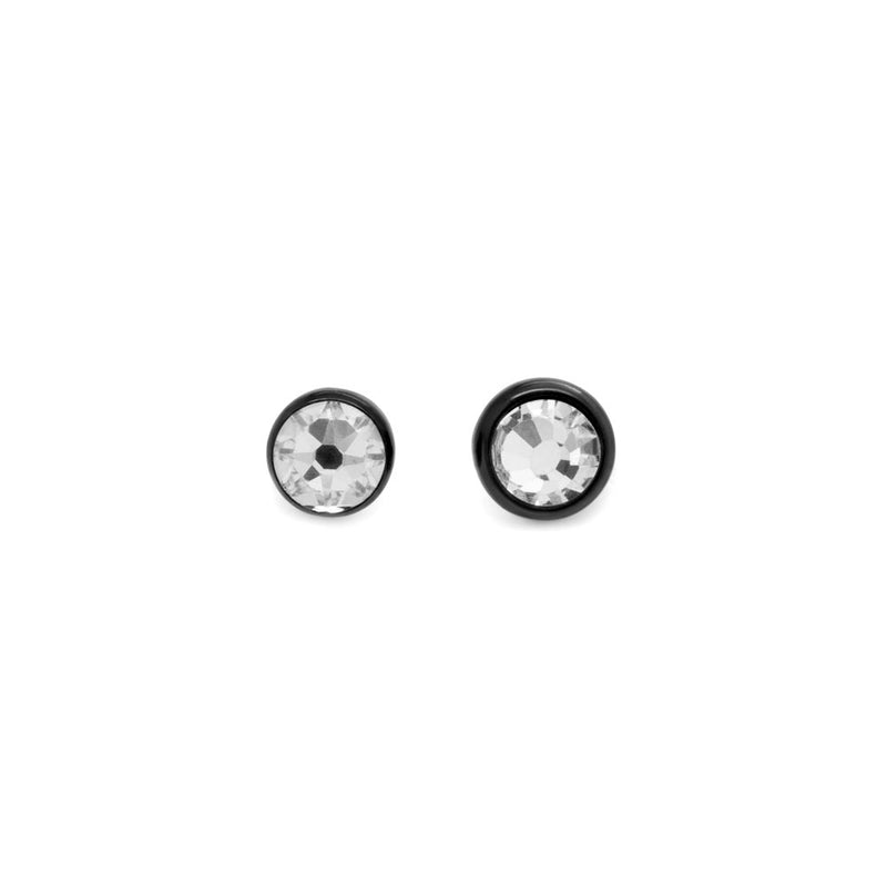 Tilum 14g-12g Internally Threaded Swarovski Jewel PVD Black Titanium Flat Top - Price Per 1