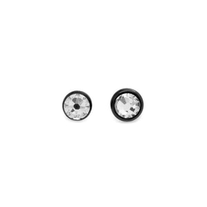 Tilum 14g-12g Internally Threaded Swarovski Jewel PVD Black Titanium Flat Top - Price Per 1