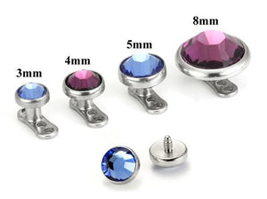 Tilum 14g - 12g Internally Threaded 5mm Magnetic Dermal Base for Magnetic Top - Price Per 1