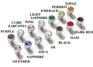 14g - 12g Internally Threaded Jewel Prong-Set Swarovski Jewel Top - Price Per 1