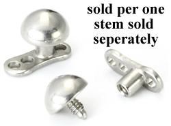 14g - 12g Internally Threaded 5mm Steel Half Ball - Price Per 1