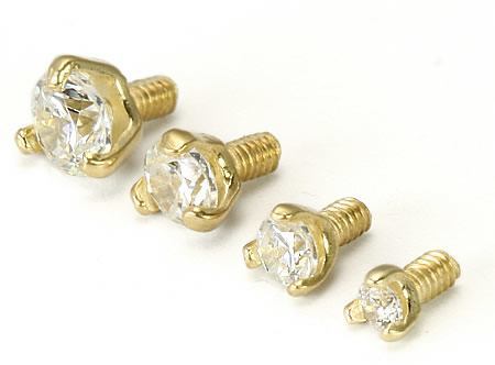 Tilum 14g-12g Internally Threaded Yellow Gold Jewel Top - Price Per 1