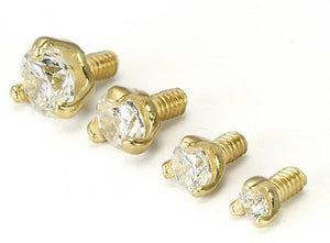 Tilum 14g-12g Internally Threaded Yellow Gold Jewel Top - Price Per 1