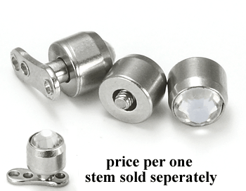 14g-12g Internally Threaded 3.4mm Crystal Jewel Beveled Top - Price Per 1