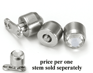 14g-12g Internally Threaded 3.4mm Crystal Jewel Beveled Top - Price Per 1