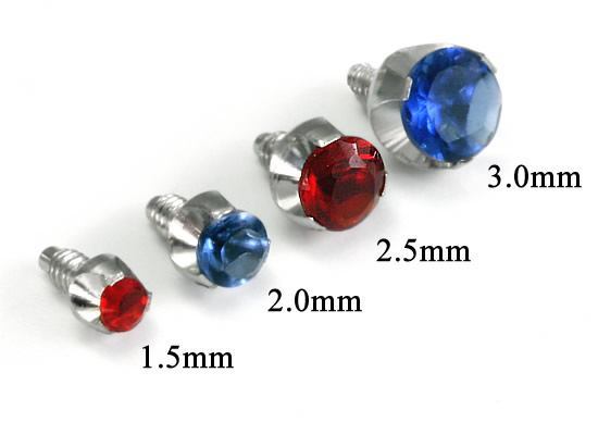 14g - 12g Internally Threaded Jewel Prong-Set Swarovski Jewel Top - Price Per 1