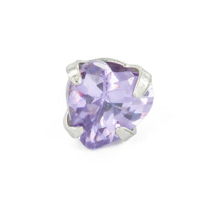 18g - 16g Internally Threaded Jewel Prong-Set Heart Top - Price Per 1