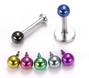 18g–16g Internally Threaded Titanium Coated Stainless Steel Ball — Price Per 1