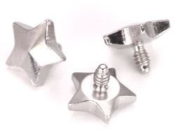 14g - 12g Internally Threaded 4mm Steel Star Top - Price Per 1