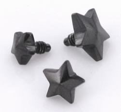 14g - 12g Internally Threaded Black PVD-Coated Star Top - Price Per 1
