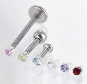 18g - 16g Internally Threaded Clear Acrylic Rose Top - Price Per 1