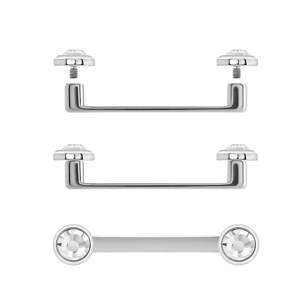 Flat Titanium Surface Barbell - Threaded