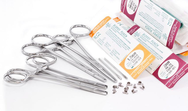 Dermal Piercing Kit with Dermal Anchor, Tops, Punches & Other Dermal Tools