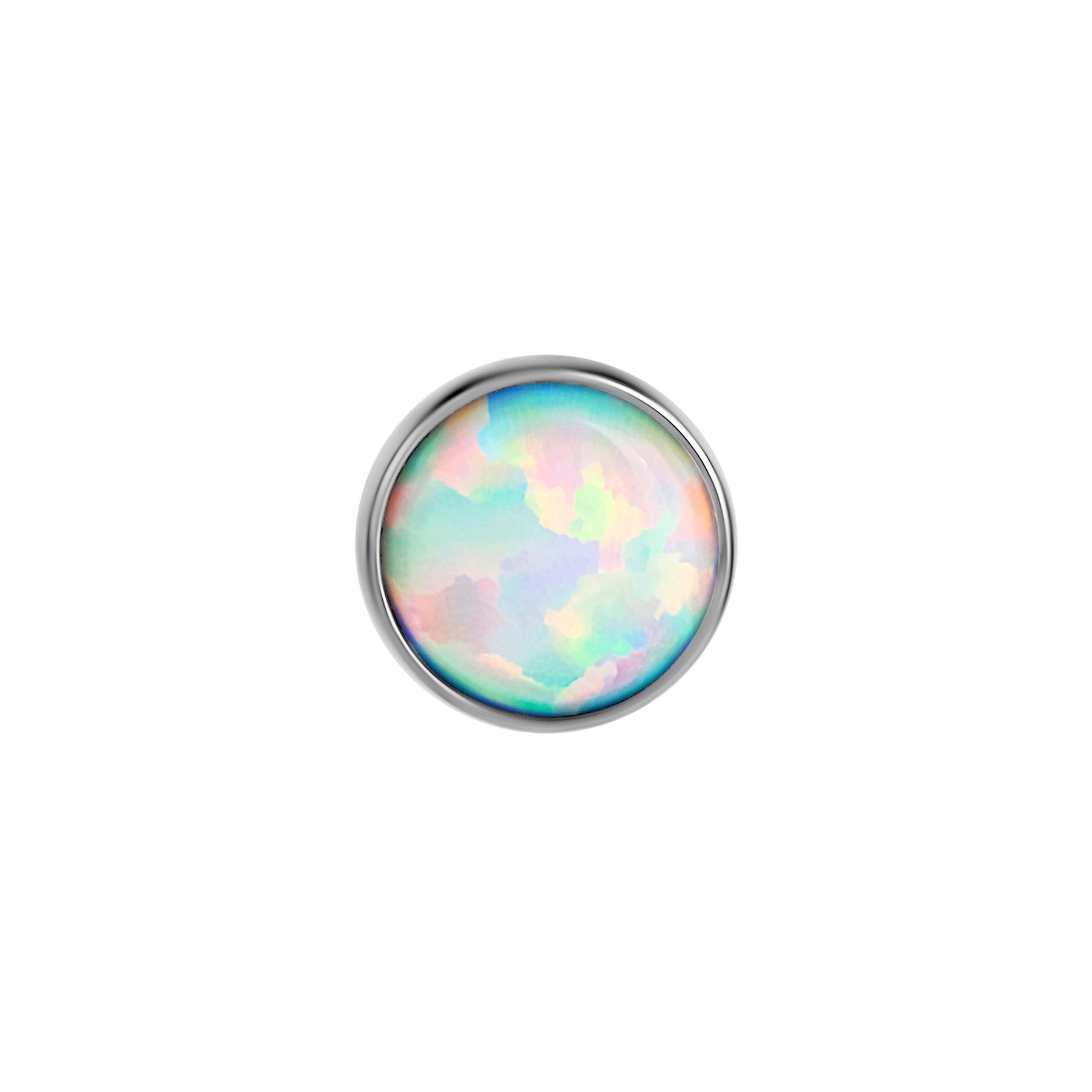 Bezel Set Opal Titanium Top - Threaded