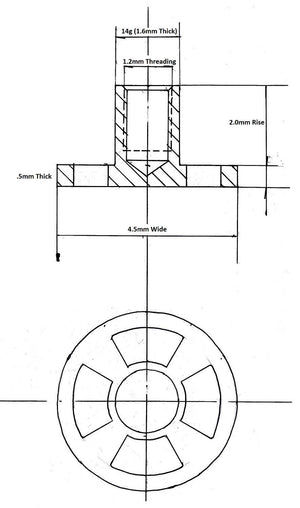 Titanium Dermal Anchor with Round Base