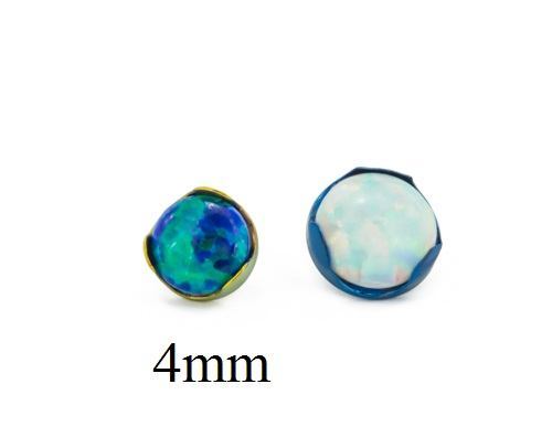 Tilum 14g-12g Titanium 4mm Opal Prong-Set Top - Price Per 1