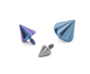 Tilum 16g Internal 0.8mm Threading Titanium Cone Spike Top - Price Per 1