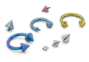 Tilum 16g Internal 0.8mm Threading Titanium Cone Spike Top - Price Per 1