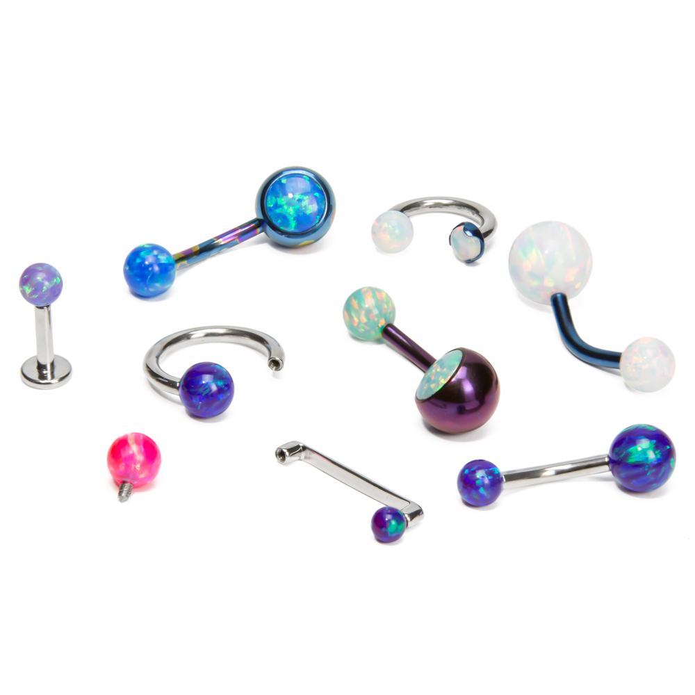 14g - 12g Internally Threaded 3mm Opal Replacement Ball - Price Per 1