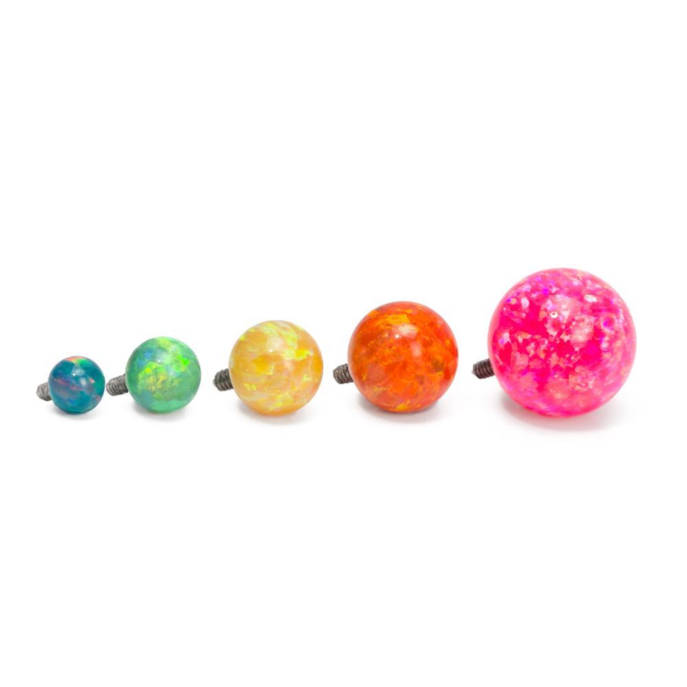 14g - 12g Internally Threaded 6mm Opal Replacement Ball - Price Per 1