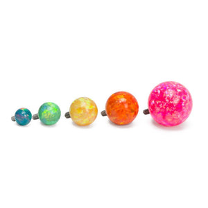 14g - 12g Internally Threaded 3mm Opal Replacement Ball - Price Per 1